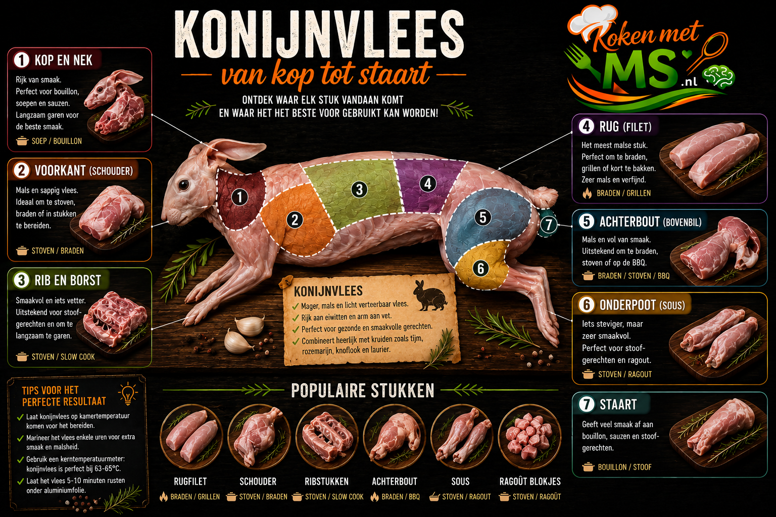 Konijn van kop tot staart