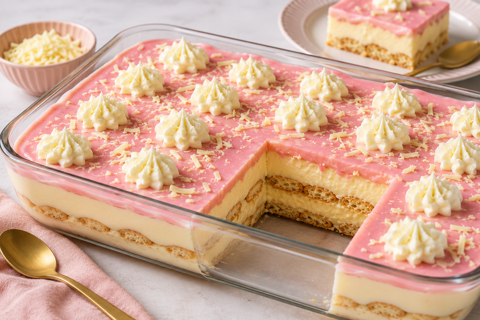 Tompouce pudding dessert.