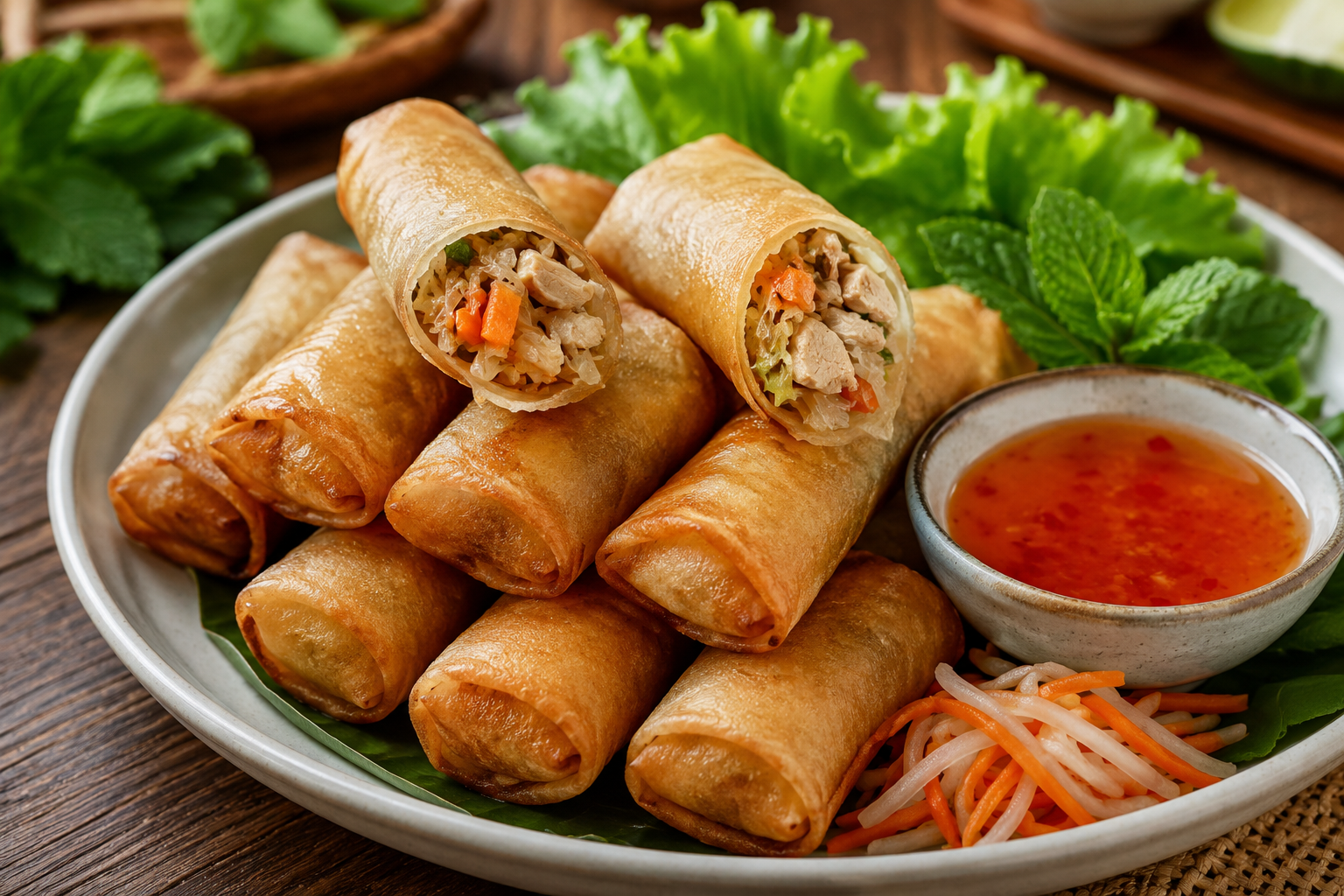 Vietnamese Loempia's met Kip (10 stuks).