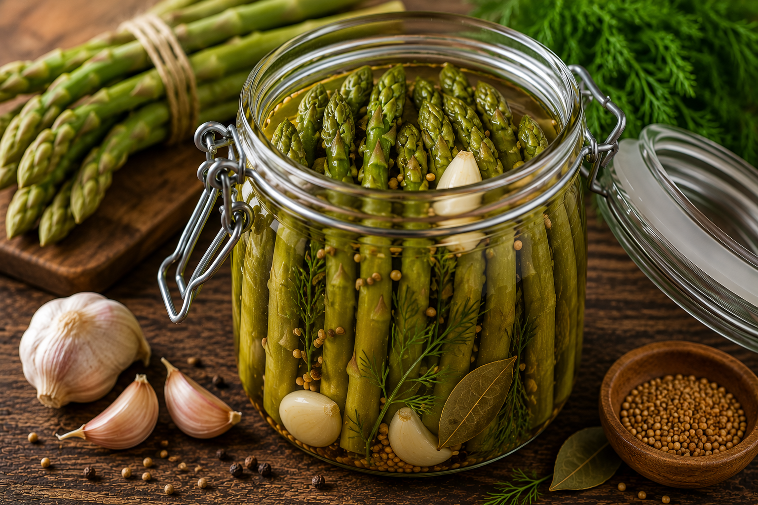 Gefermenteerde asperges.