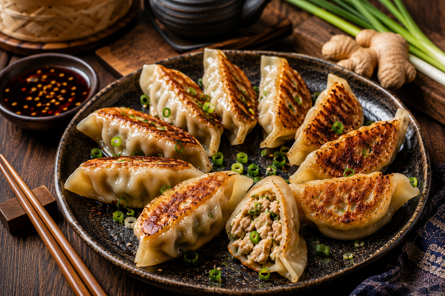 Japanse Gyoza met Kip.