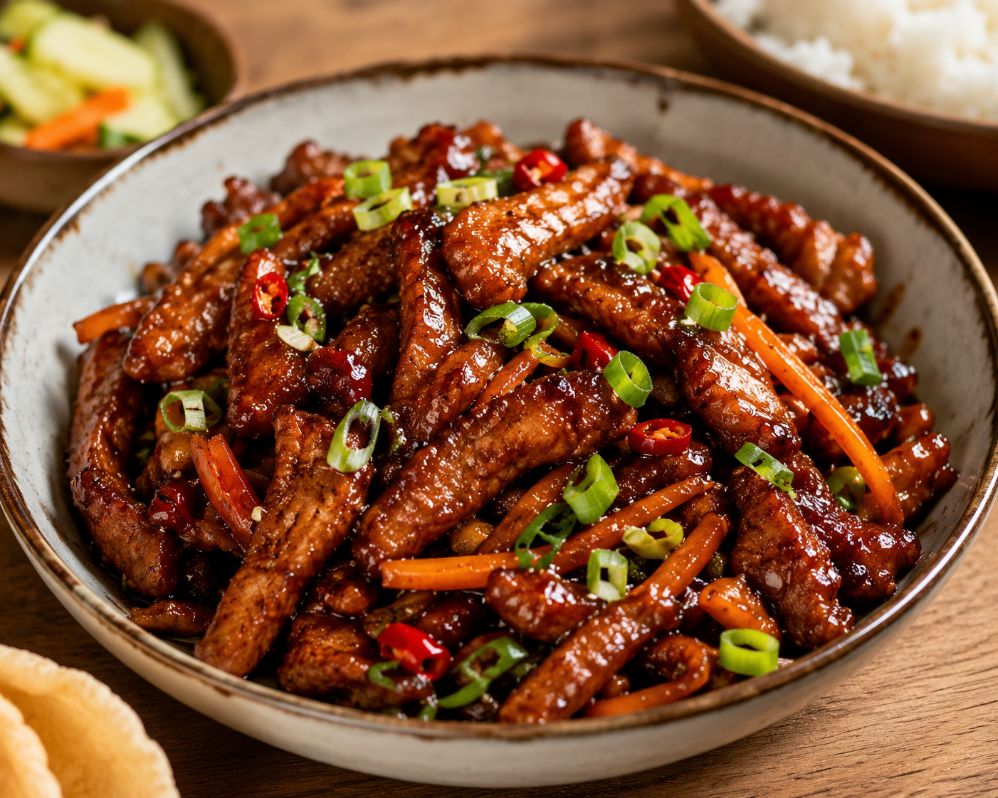 Indische speklapjes in ketjapsaus.