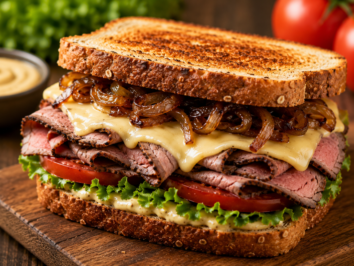 Roastbeef Sandwich met Karamelui.