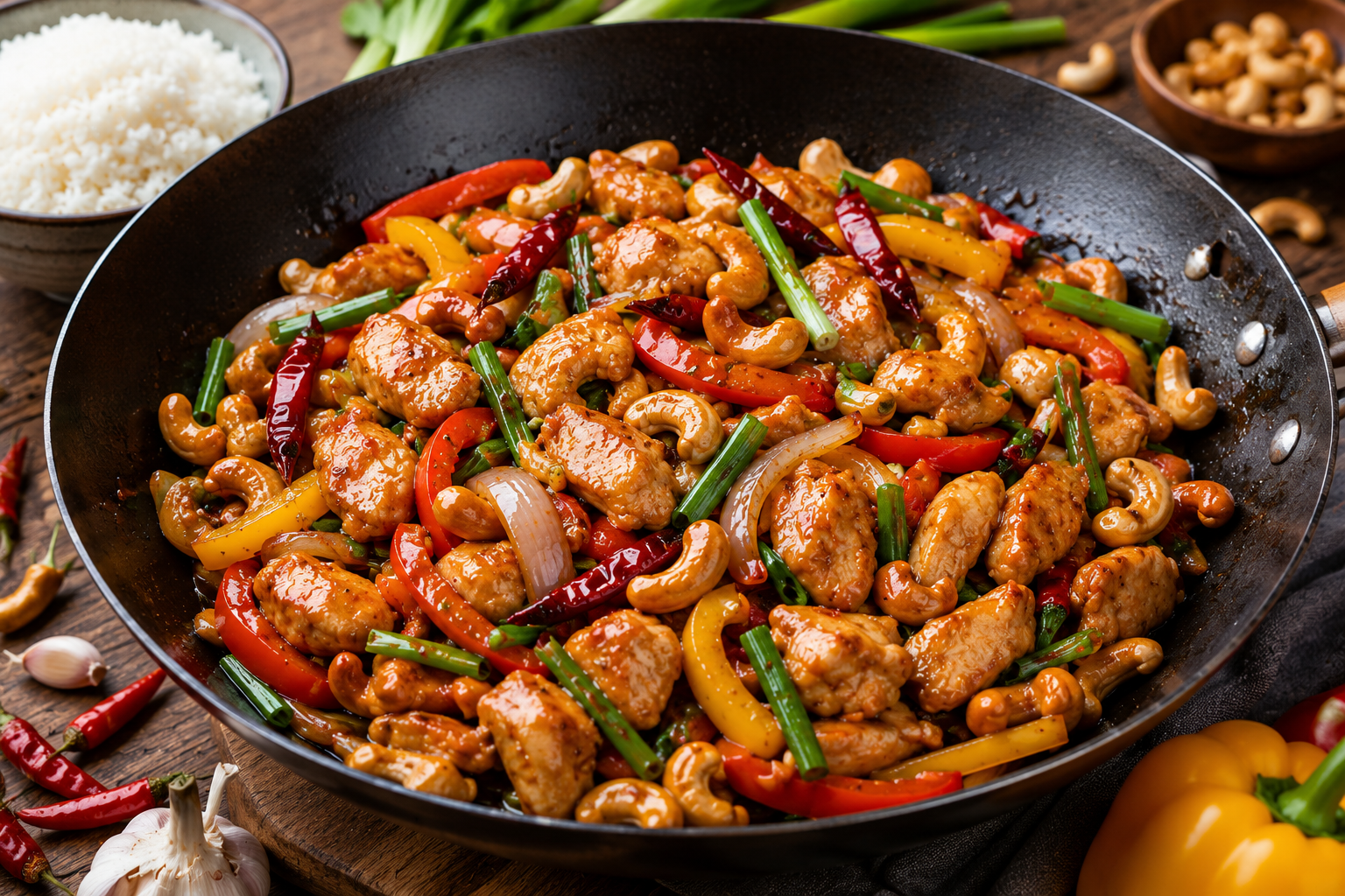 Thaise Cashew Kip Roerbak.